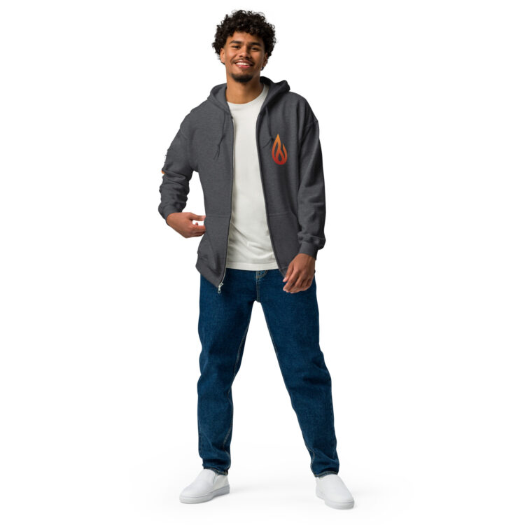 Unisex Heavyweight Zip Logo Hoodie - Image 3
