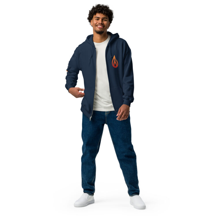 Unisex Heavyweight Zip Logo Hoodie - Image 2
